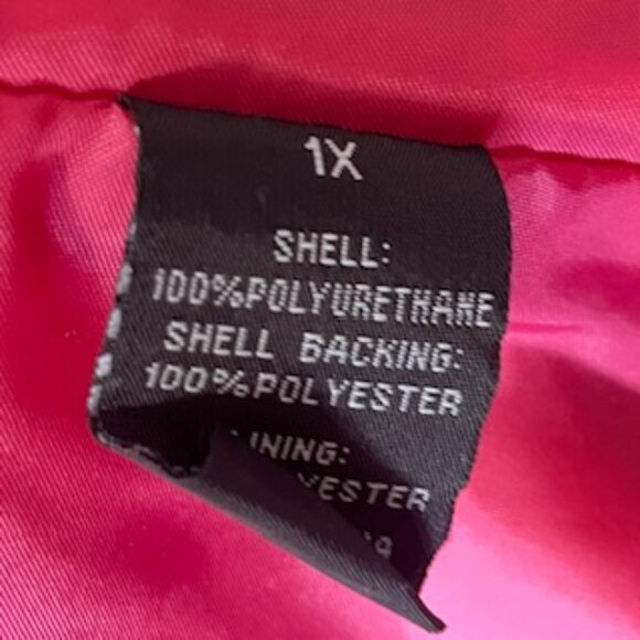 NEW Baccini Motorcycle Jacket Women’s Size 1X Pink Faux Leather Zippers Lined - Picture 8 of 10